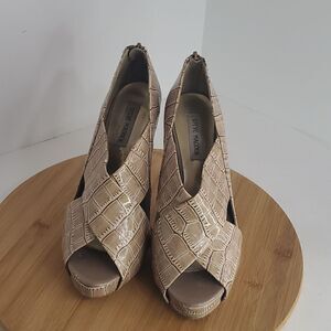 Steve Madden Peep Toe Platform Stilettos High Heels Size 8.5